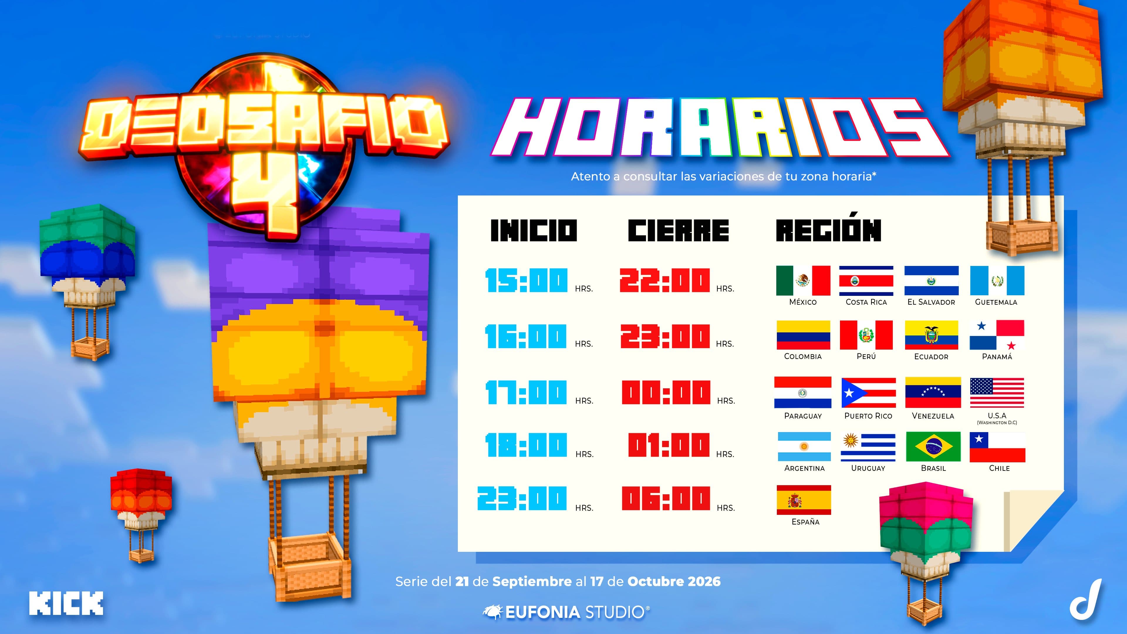 Horarios oficiales de Dedsafío 4